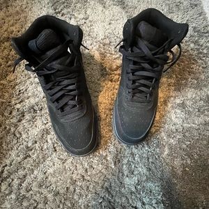 Black suede top nikes